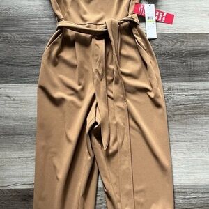 Calvin Klein Tan Jumpsuit with Relaxed Fit